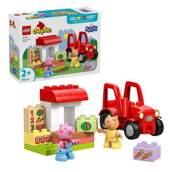 lego duplo peppa pig tractor y mercado (lego - 10468)
