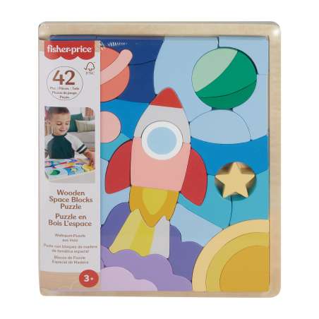 fisher-price puzzle madera del espacio (mattel - hxy42)