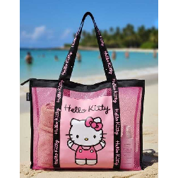 hello kitty bolso playa rejilla 69x39 cm (new import  licencias- nw1543)
