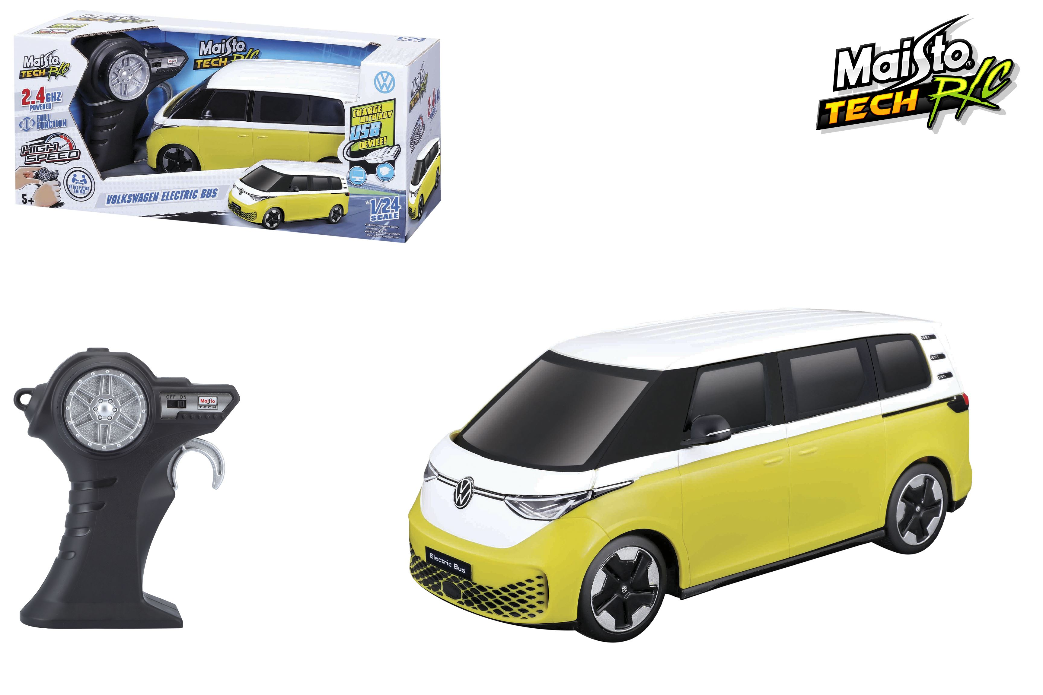 maisto coche r/c 1:24  volkswagen bus ( color baby - 78028)