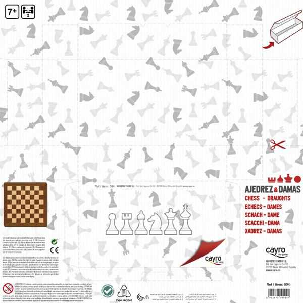 tablero ajedrez damas madera