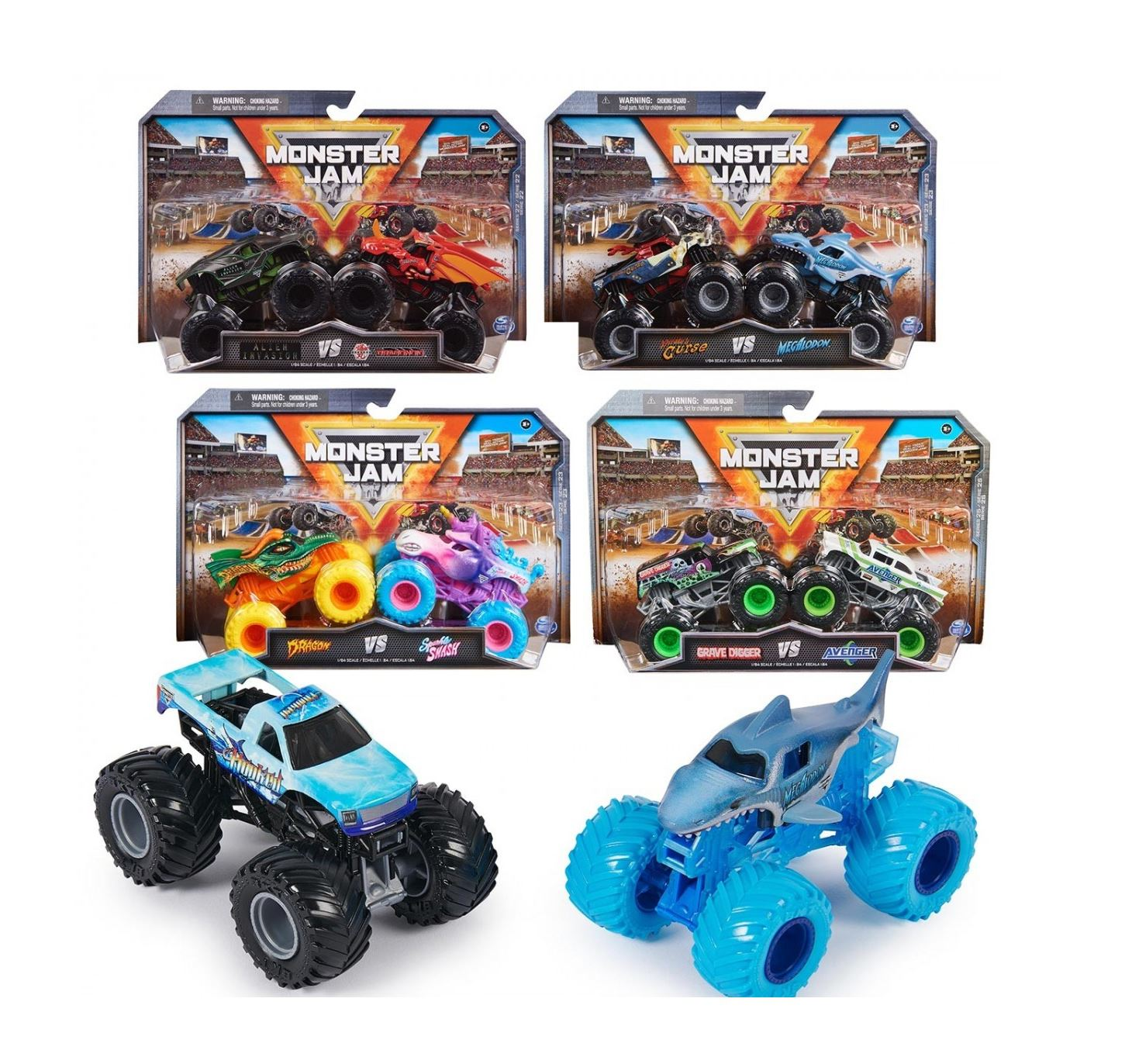 monster jam vehiculos 1:64 pack 2 (spin master - 6064128)
