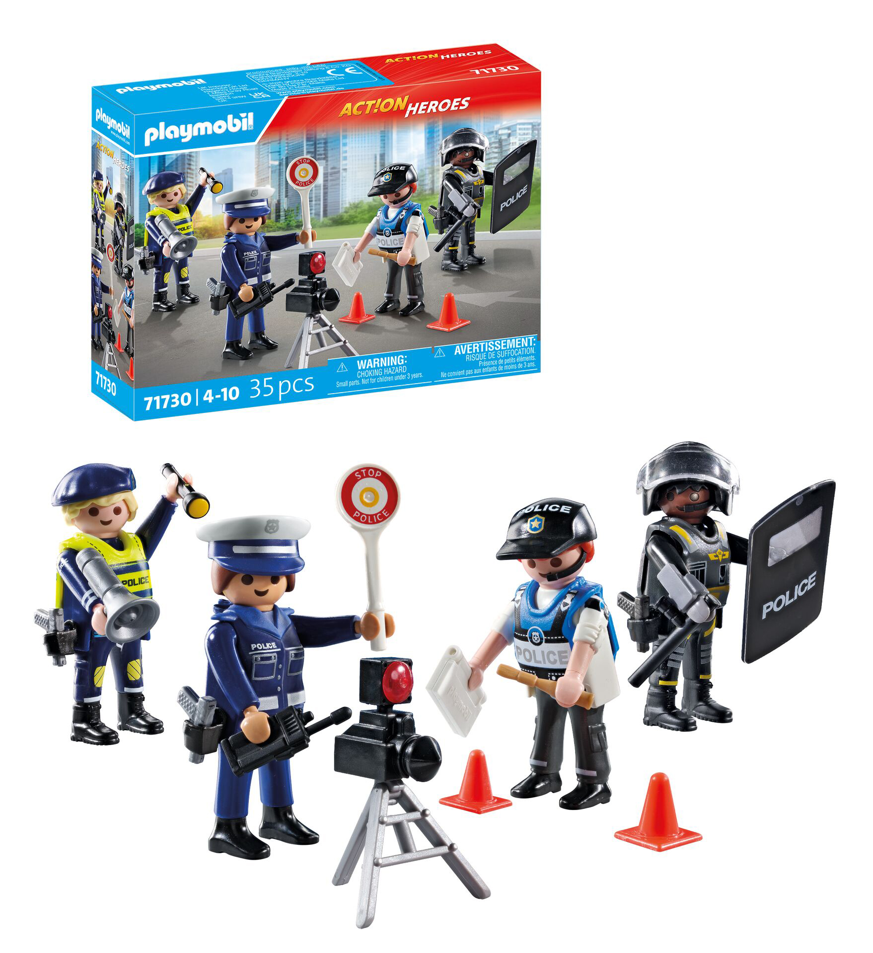 playmobil set de figuras policia (71730)