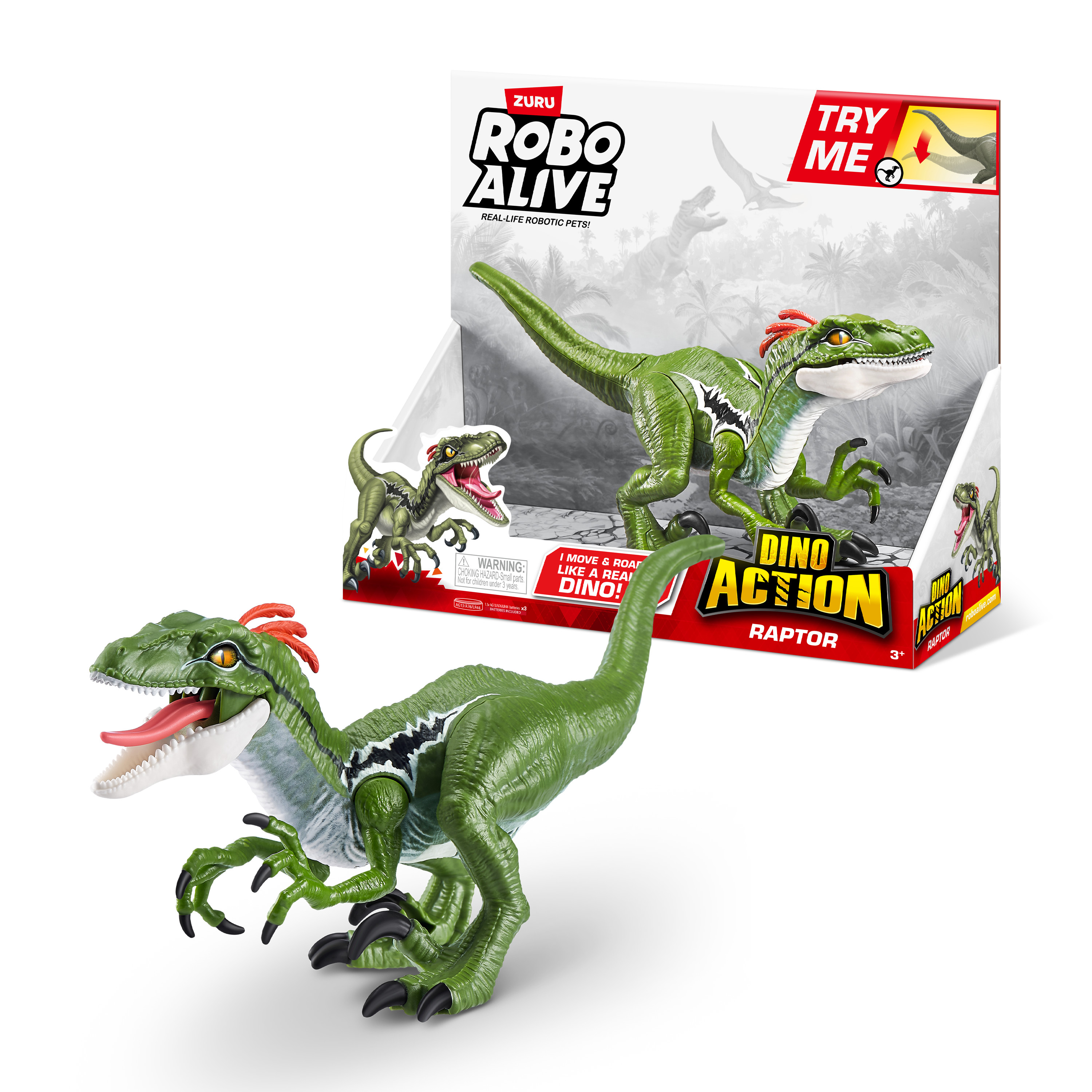 zuru robo alive raptor con sonido dino action (zuru - 7172)