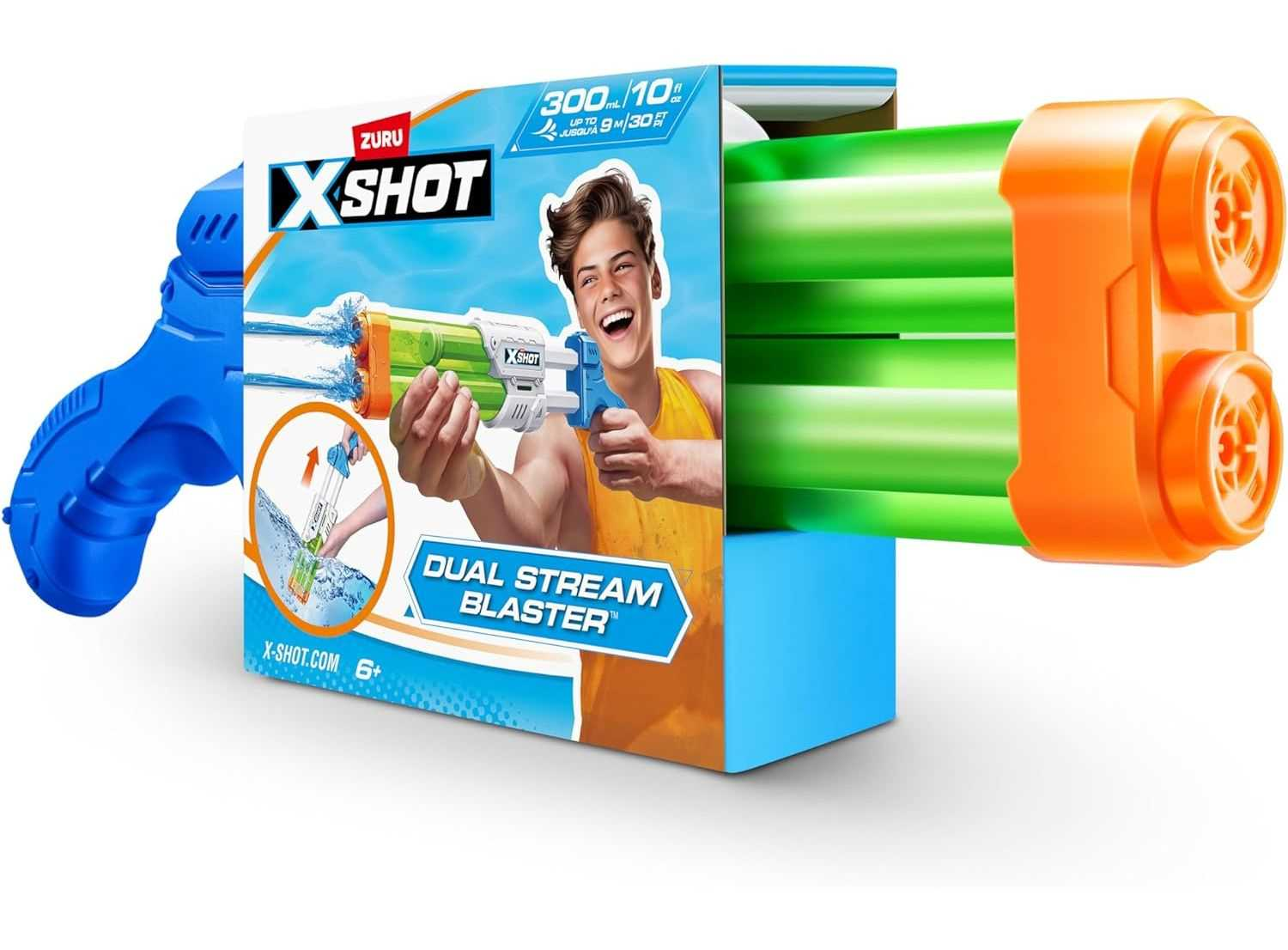 x-shot water lanzador de agua doble (zuru - 118136dbq1)