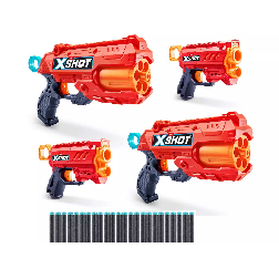 x-shot pack 4 pistolas de dardos (zuru - 36735)