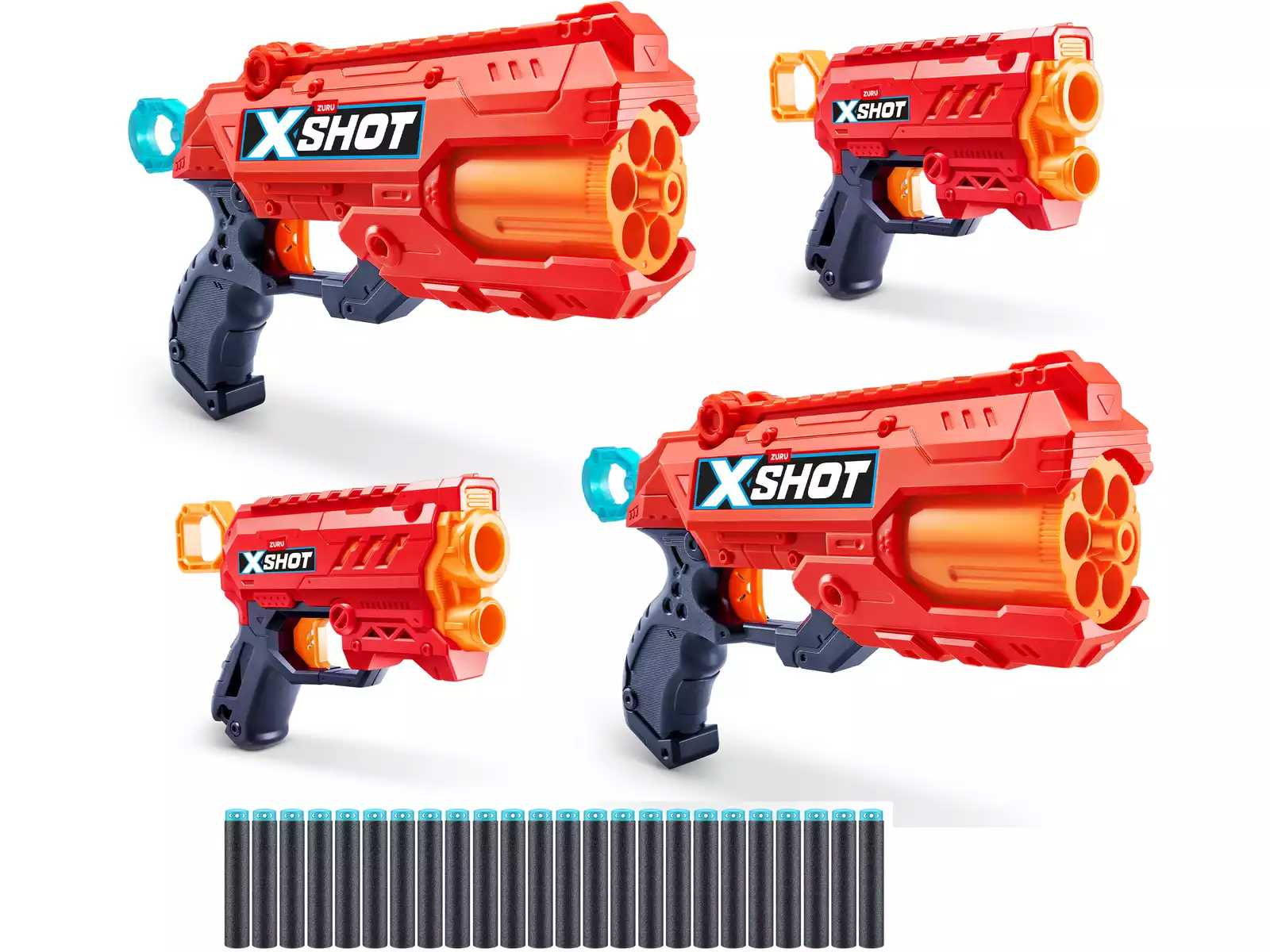 x-shot pack 4 pistolas de dardos (zuru - 36735)