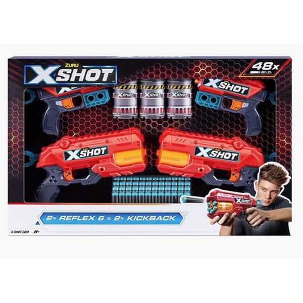 x-shot pack 4 pistolas de dardos (zuru - 36735)