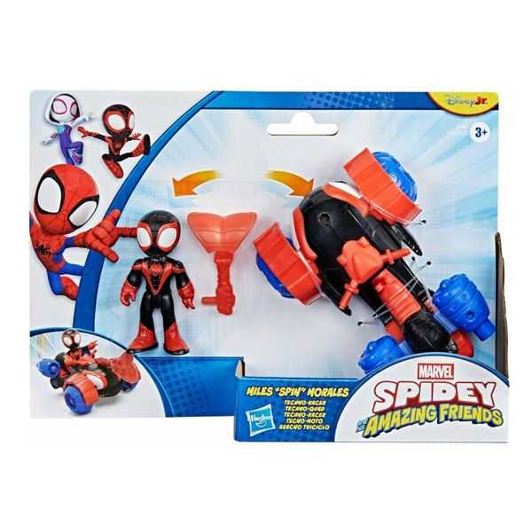 spidey spin morales y tecnomoto (hasbro - g24605x0)