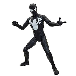 spiderman figura titan spiderman traje negro (hasbro - g28605x0)