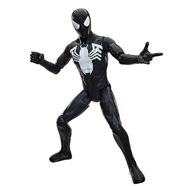 spiderman figura titan spiderman traje negro (hasbro - g28605x0)