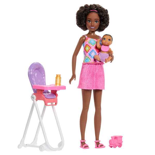 barbie skipper muÑeca set de juego niÑera (mattel - jkc16)
