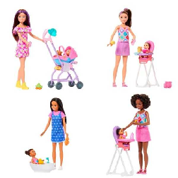 barbie skipper muÑeca set de juego niÑera (mattel - jkc16)