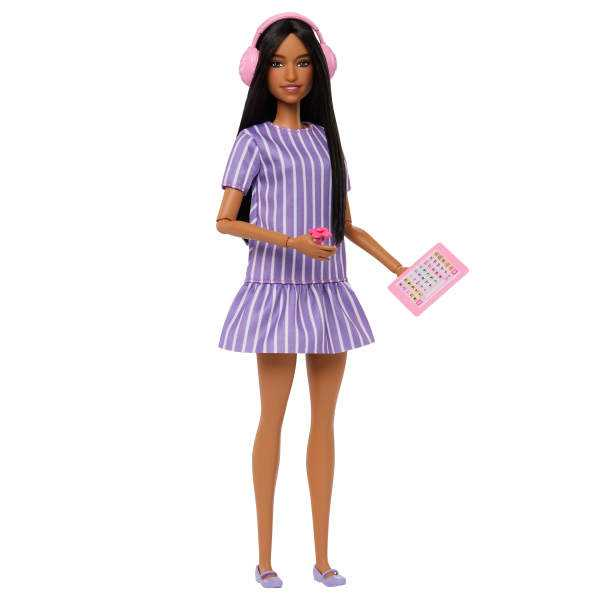 barbie fashionista vestido rayas moradas diversity (mattel - jjn58) barbie fashionista vestido rayas moradas diversity (mattel - jjn58)