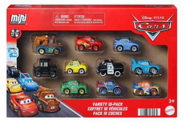 cars minis pack 10 coches surtidos (mattel - jbh06)