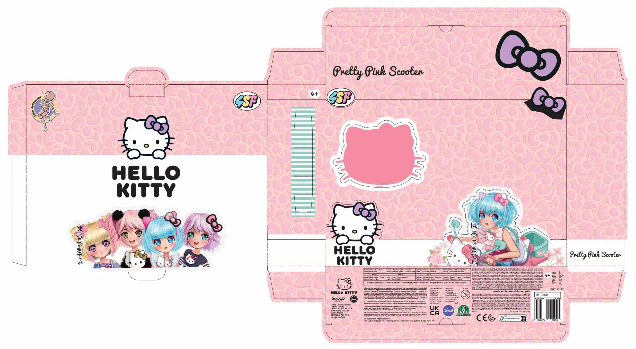 hello kitty pretty pink scooter (famosa - hktf3000)