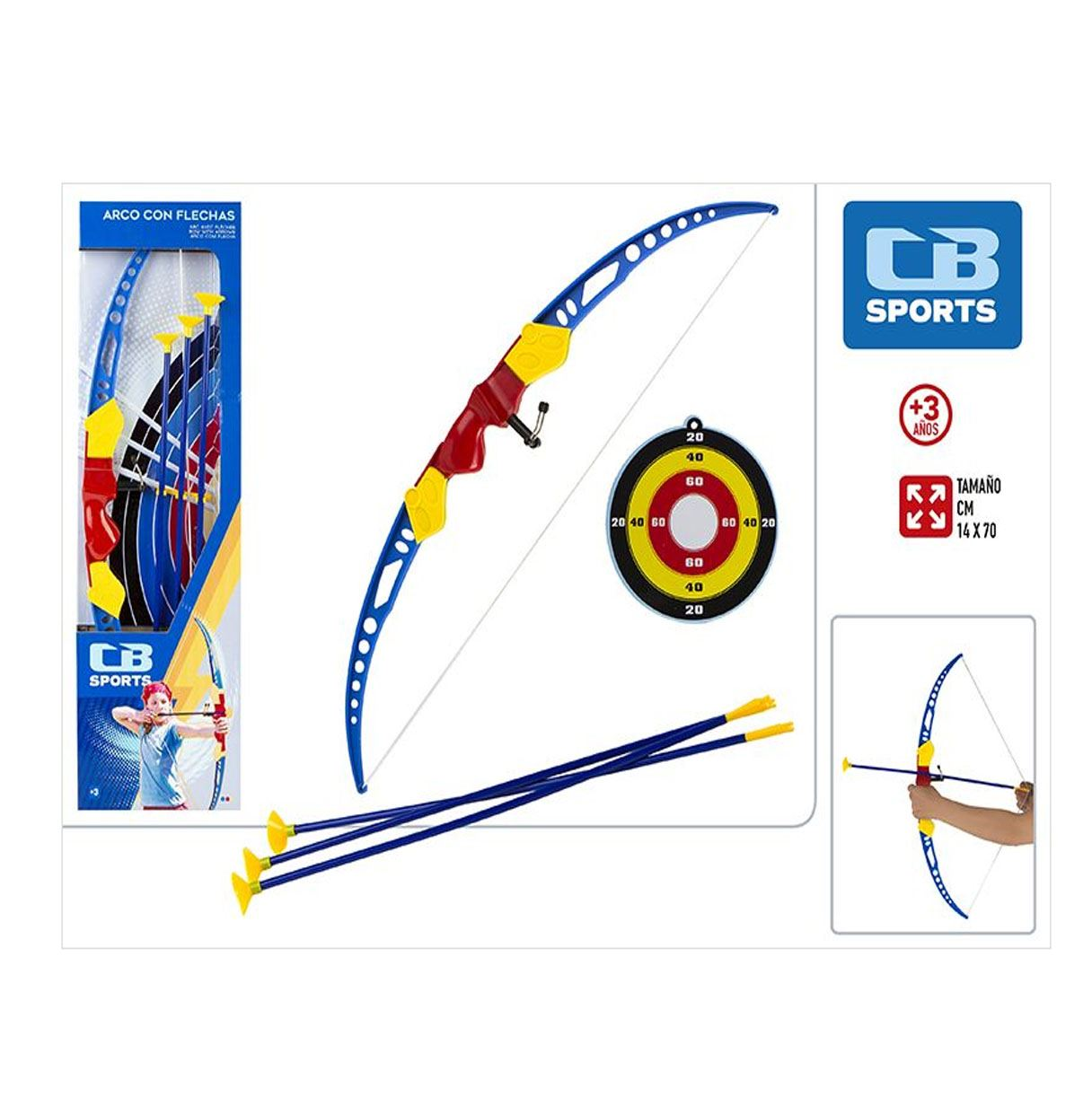 color baby sports set tiro c/ arco 70 cm (color baby - 42155)