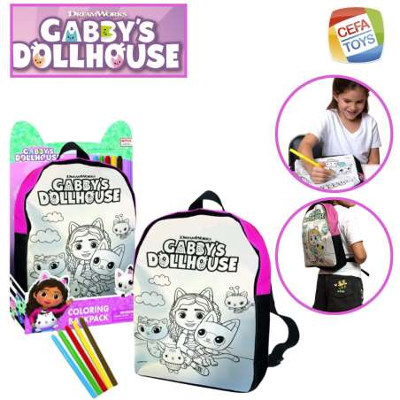 gabby´s dollhouse mochila para colorear (cefa - 00960)