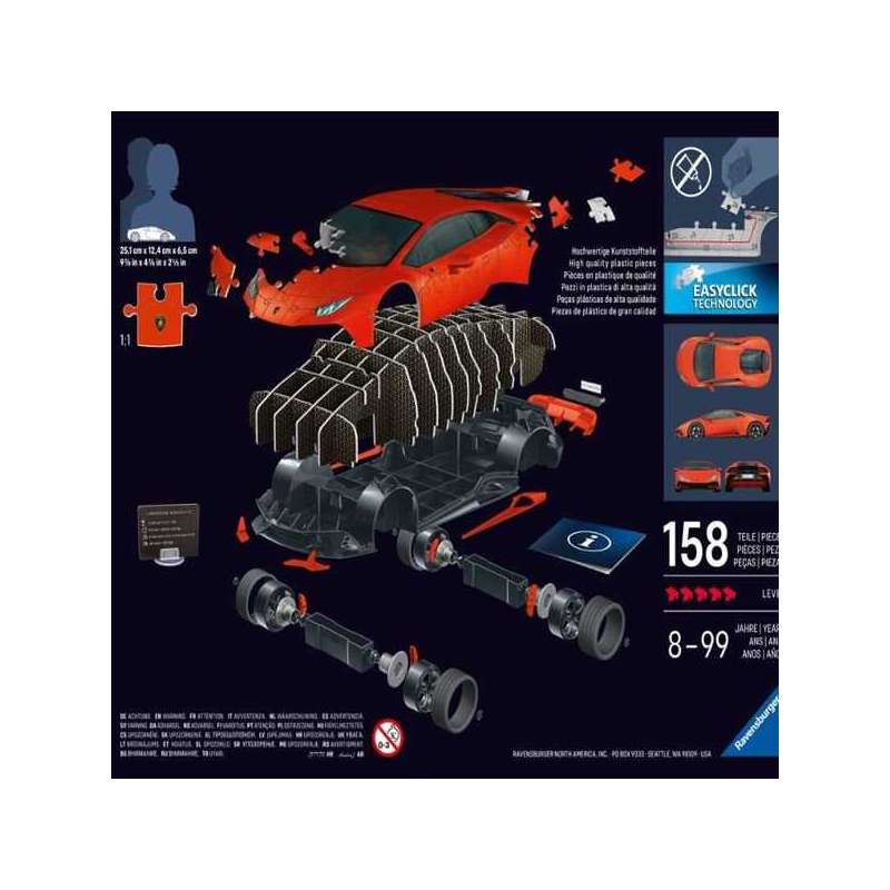 puzzle 3d 158 lamborghini huracan evo naranja (ravensburger - 12008052) puzzle 3d 158 lamborghini huracan evo naranja (ravensburger - 12008052)