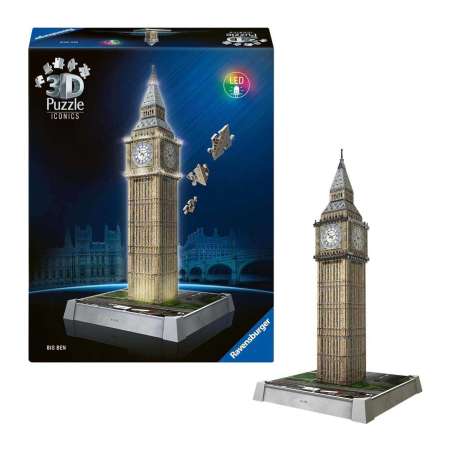 puzzle 3d 216 big ben con luz led (ravensburger - 12008025)