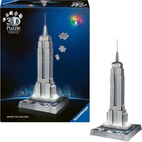 puzzle 3d 241 empire state building con luz led (ravensburger - 12008026)