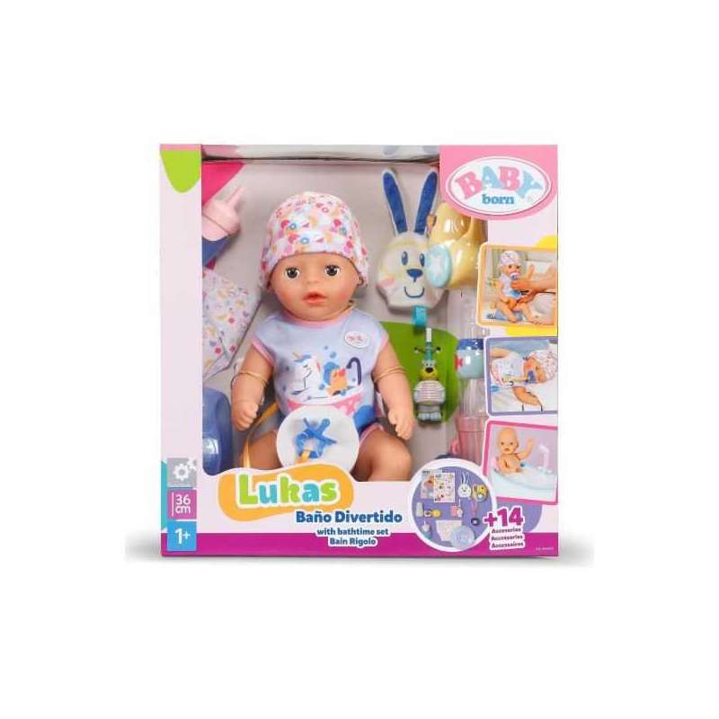 baby born lukas baÑo divertido 36 cm (mga - 840474)