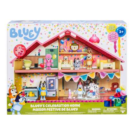 moose bluey casa de celebracion + 1 figura de bluey (moose toys - 17669)