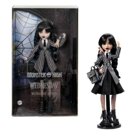 monster high wednesday uniforme colegio (mattel - hxj04)