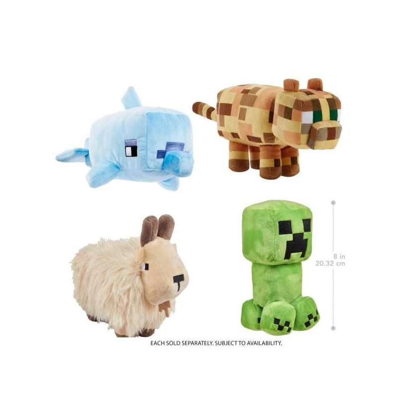 minecraft peluche bÁsico 20 cm surtidos (mattel - hbn39)