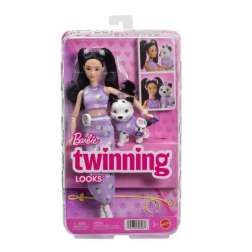 barbie twinning look muÑeca asiatica con perro (mattel - jfp39)