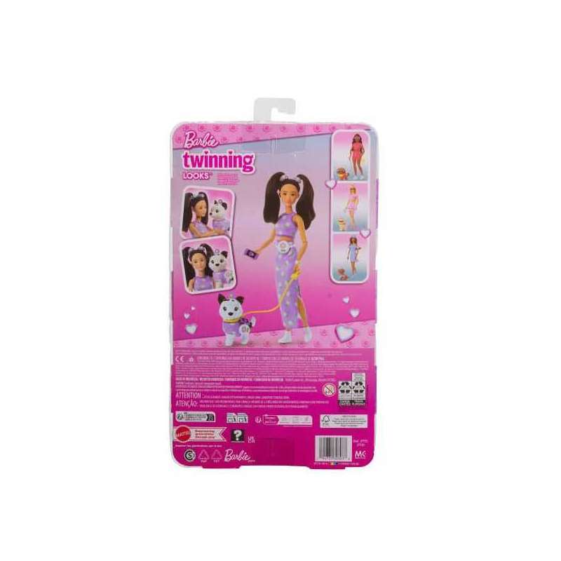 barbie twinning look muÑeca asiatica con perro (mattel - jfp39) barbie twinning look muÑeca asiatica con perro (mattel - jfp39)