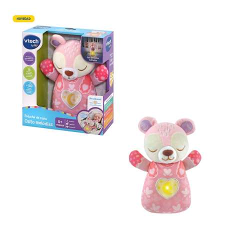 vtech peluche cuna osito melodias rosa (vtech - 539857)