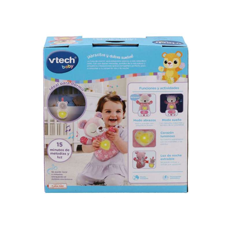 vtech peluche cuna osito melodias rosa (vtech - 539857)