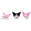 hello kitty figuras premium 10 cm kuromi pack de 3 (famosa - hktj2000)