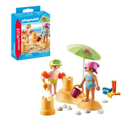 playmobil niÑos con castillo de arena ( 71581)