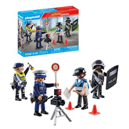 playmobil set de figuras policia (71730)