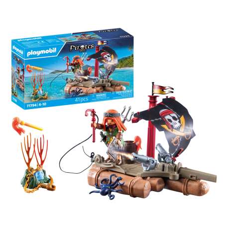 playmobil bote de pirata con tesoro (71794)