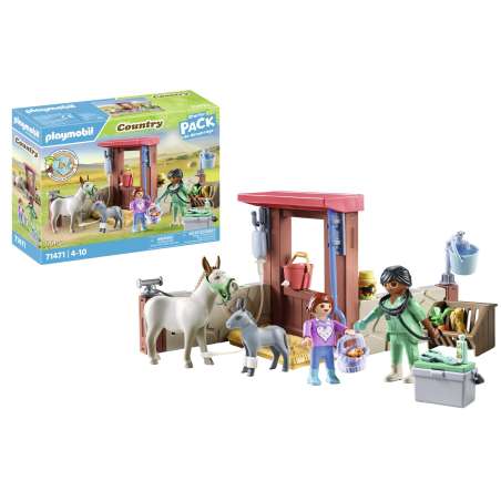 playmobil starter veterianria de granja (71471)