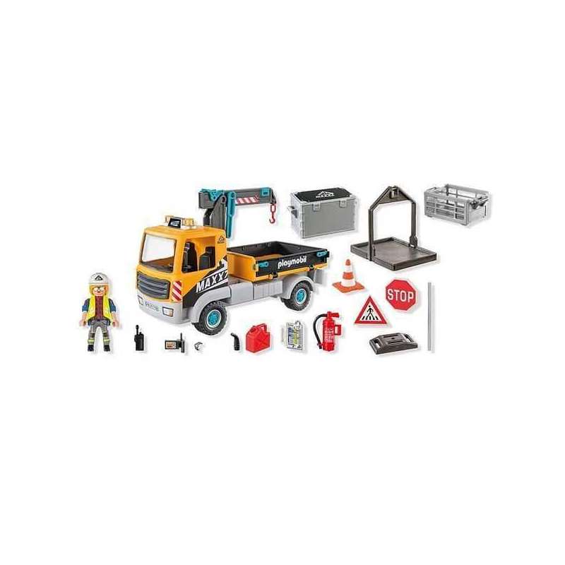 playmobil camion de construccion con grua (playmobil - 71750)