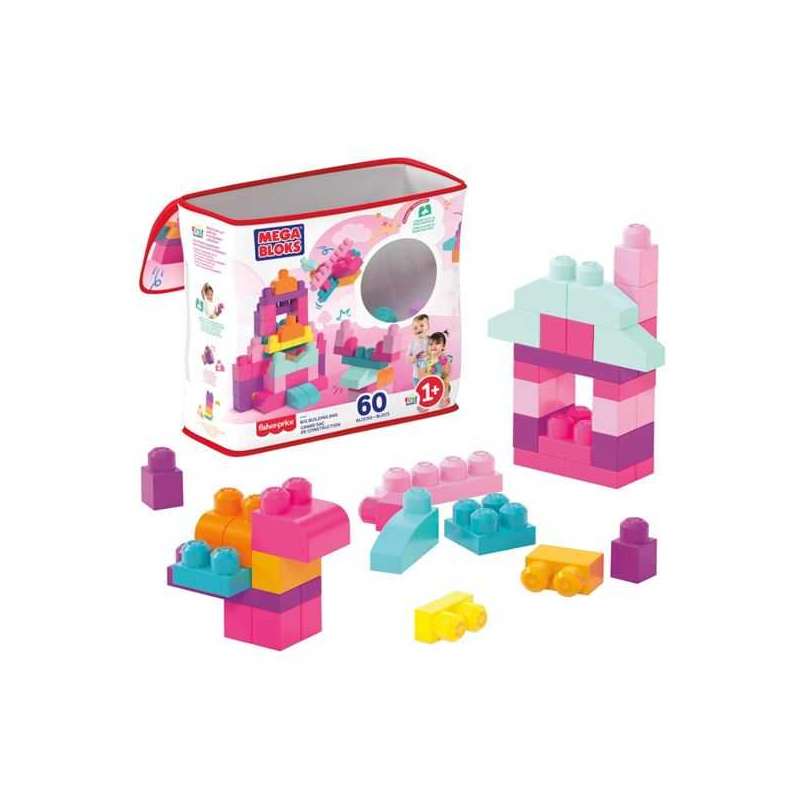 mega bloks eco mega bolsa 60 rosa   (mattel - dch54)