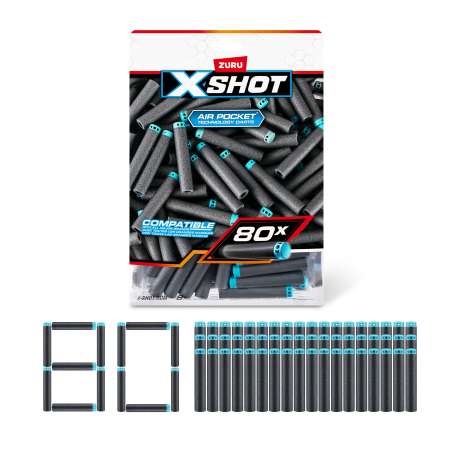 x-shot paquete dardos 80 unidades (zuru - 36589)