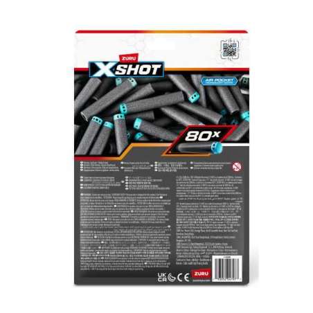 x-shot paquete dardos 80 unidades (zuru - 36589)