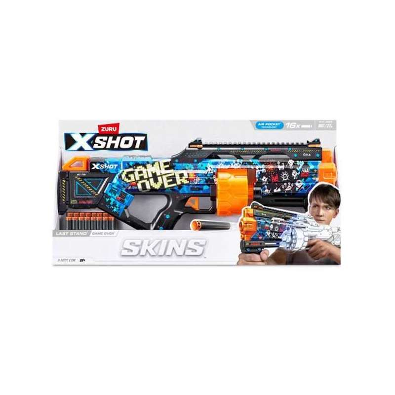 x-shot pistola skins last stand con 16 dardos (zuru - 365189)