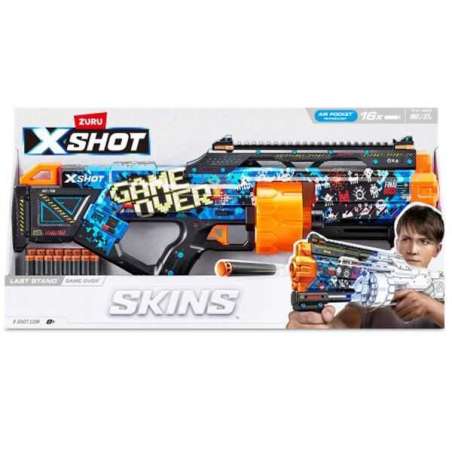 x-shot pistola skins last stand con 16 dardos (zuru - 365189)