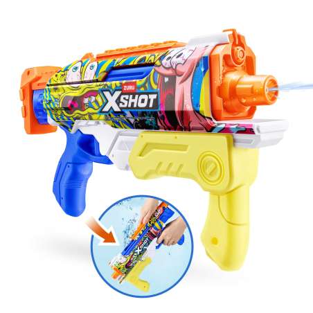 x-shot water pistola bob esponja hyperload fast fill skins (zuru - 118198)