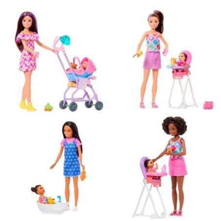 barbie skipper muÑeca set de juego niÑera (mattel - jkc16)