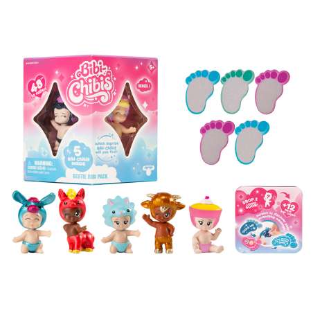 bibi chibis pack 5 figuras surtidas (bandai - elb93407)