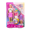 barbie muÑeca rubia pelo arcoiris y accesorios (mattel - jjp07)