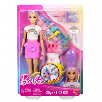 barbie muÑeca rubia pelo arcoiris y accesorios (mattel - jjp07)