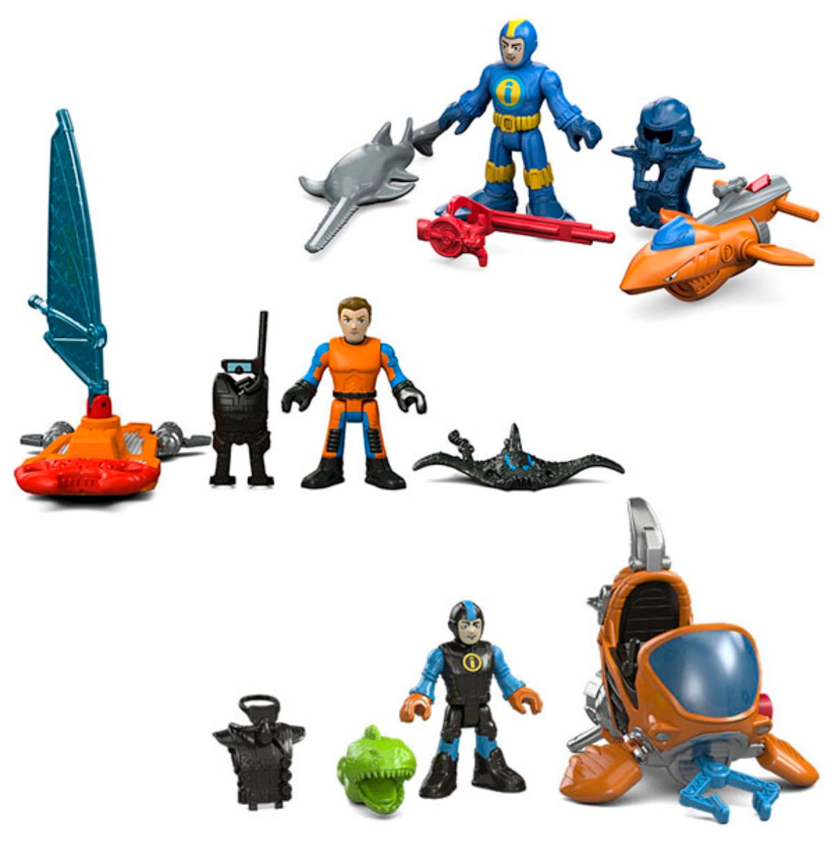 fisher imaginext heroes figuras oceano